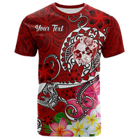 Tonga Custom T Shirt Turtle Plumeria (RED) Unisex Red - Polynesian Pride