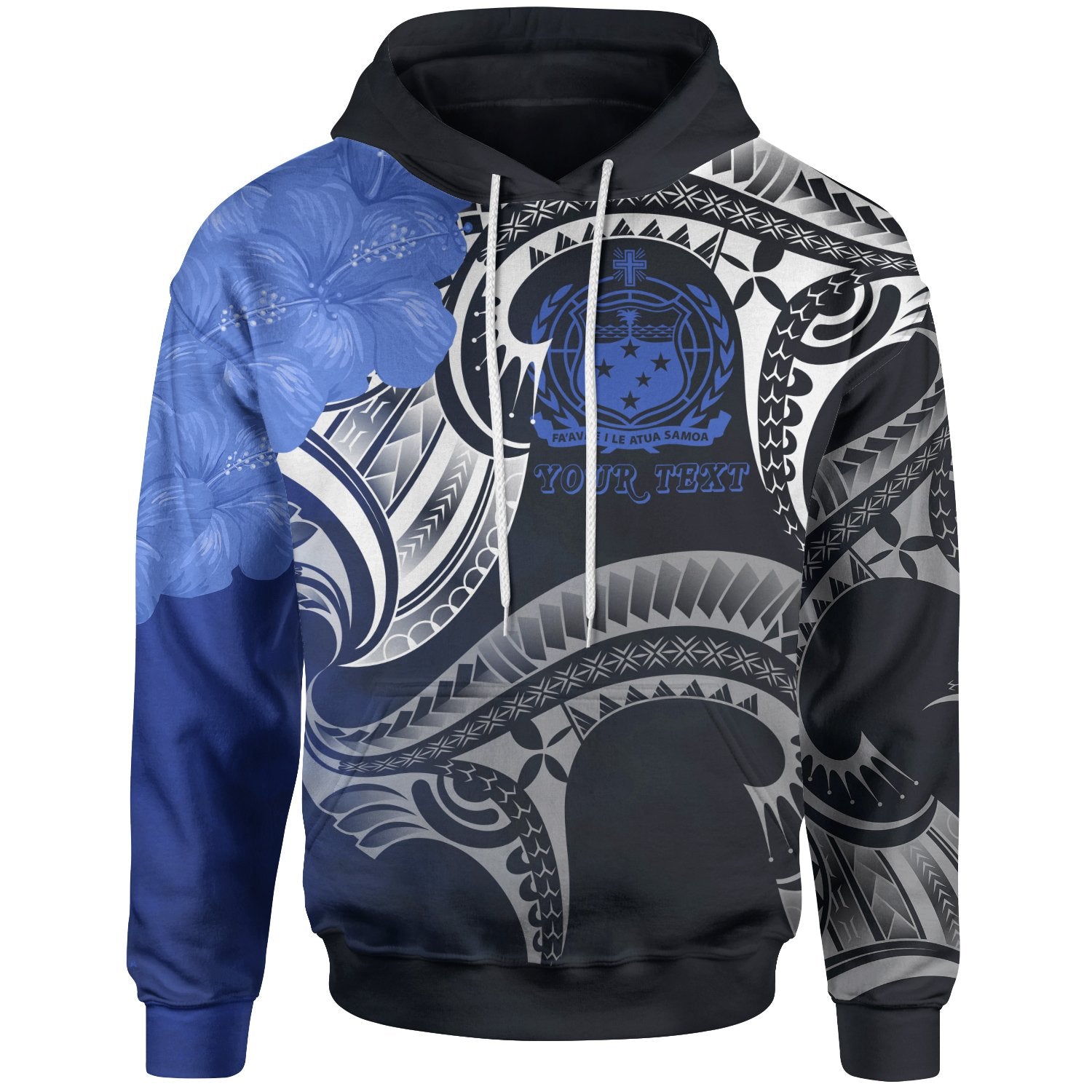 Samoa Custom Hoodie Samoa Seal Wave Style (Blue) Unisex Blue - Polynesian Pride