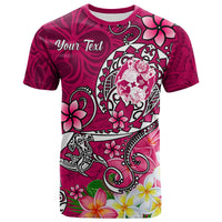 Tonga Custom T Shirt Turtle Plumeria (PINK) Unisex Green - Polynesian Pride