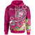 Guam Custom Zip up Hoodie Turtle Plumeria (Pink) Unisex Pink - Polynesian Pride