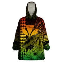 Kakau Polynesian Tribal Hawaiian Turtle with Kanaka Maoli Reggae Wearable Blanket Hoodie LT9 Unisex One Size - Polynesian Pride