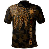 The Philippines Polo Shirt Polynesian Wings (Golden) Golden - Polynesian Pride