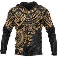 Hoodie Polynesian Golden Turtle Unisex Golden - Polynesian Pride