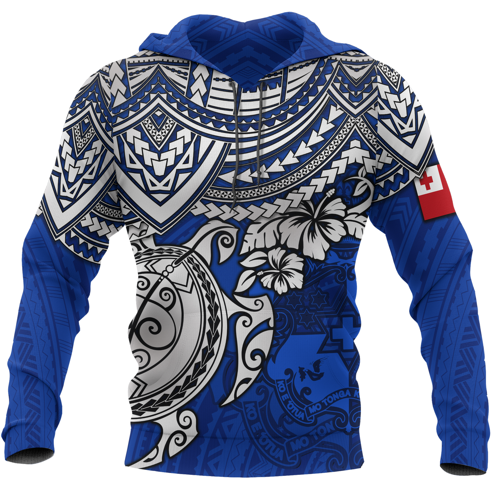 Tonga Polynesian Hoodie Blue Turtle Unisex BLUE - Polynesian Pride