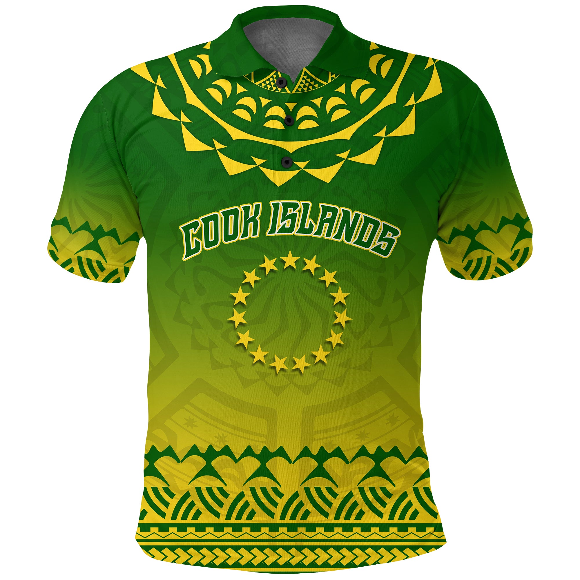 Custom Cook Islands Turtle With Tribal Polo Shirt LT12 Unisex Green - Polynesian Pride