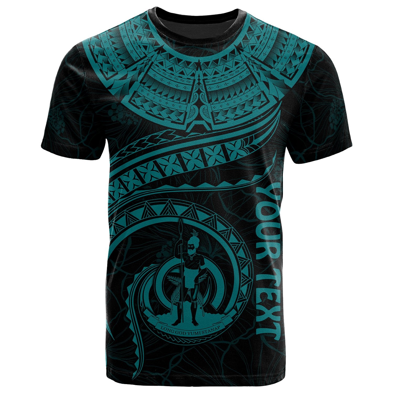 Vanuatu Polynesian Custom T Shirt Vanuatuan Waves (Turquoise) Unisex Art - Polynesian Pride