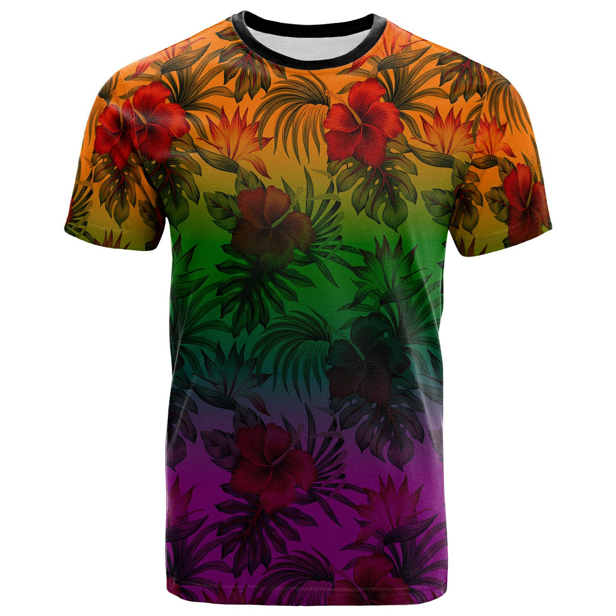 Polynesian T Shirts Green Hibiscus Patterns Unisex Red - Polynesian Pride