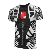 Wallis and Futuna T Shirt Wallis and Futuna Coat of Arms Polynesian Tattoo Style Unisex Black - Polynesian Pride