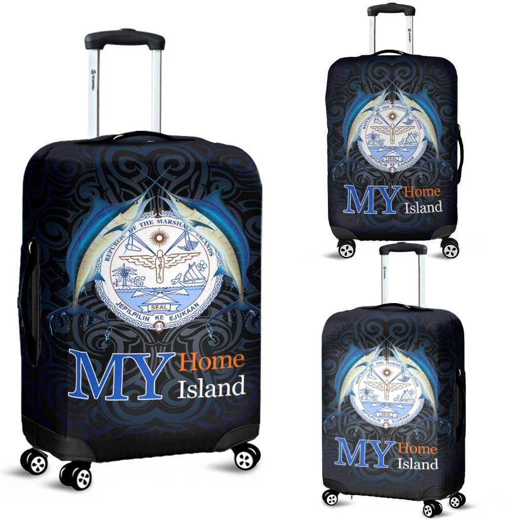 Marshall Islands Luggage Covers - My Home My Island Black - Polynesian Pride