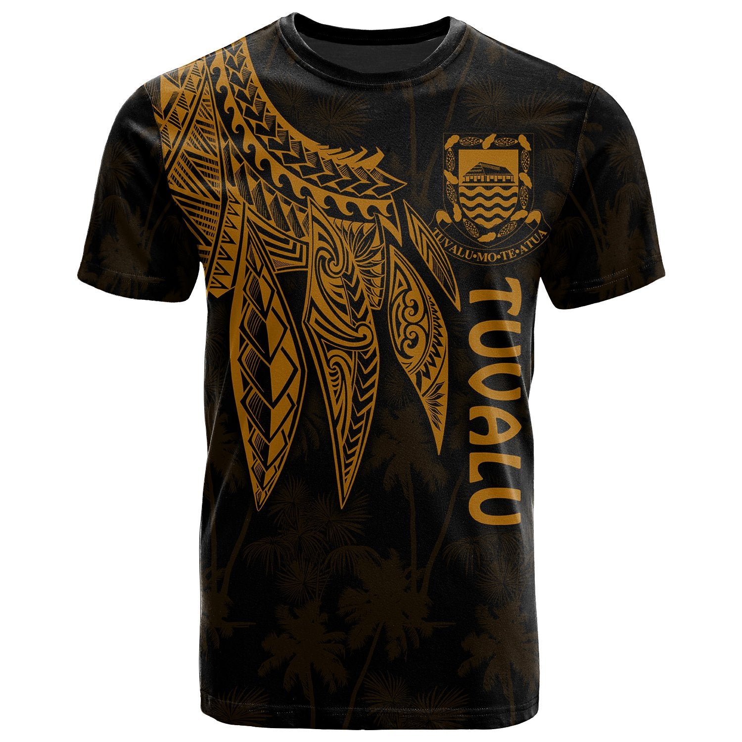 Tuvalu T Shirt Polynesian Wings (Golden) Unisex Golden - Polynesian Pride