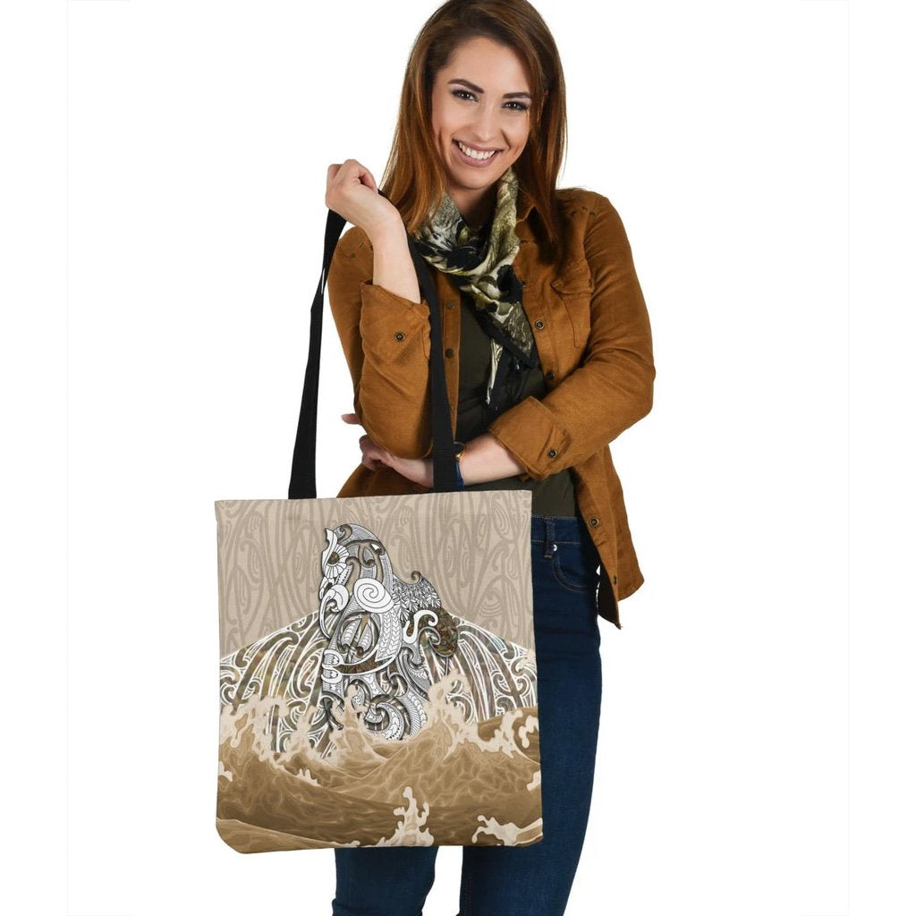 Maori Manaia The Blue Sea Tote Bag, Golden Tote Bag One Size Gold - Polynesian Pride