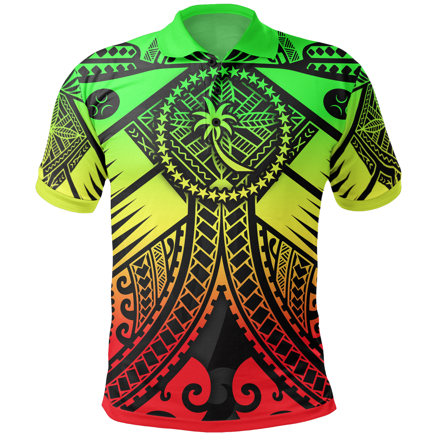 Chuuk Polo Shirt Reggae Seal with Polynesian Tattoo Unisex Reggae - Polynesian Pride