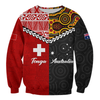 Tonga Combine Australia Aboriginal Heritage Sweatshirt - LT12 Unisex Red - Polynesian Pride