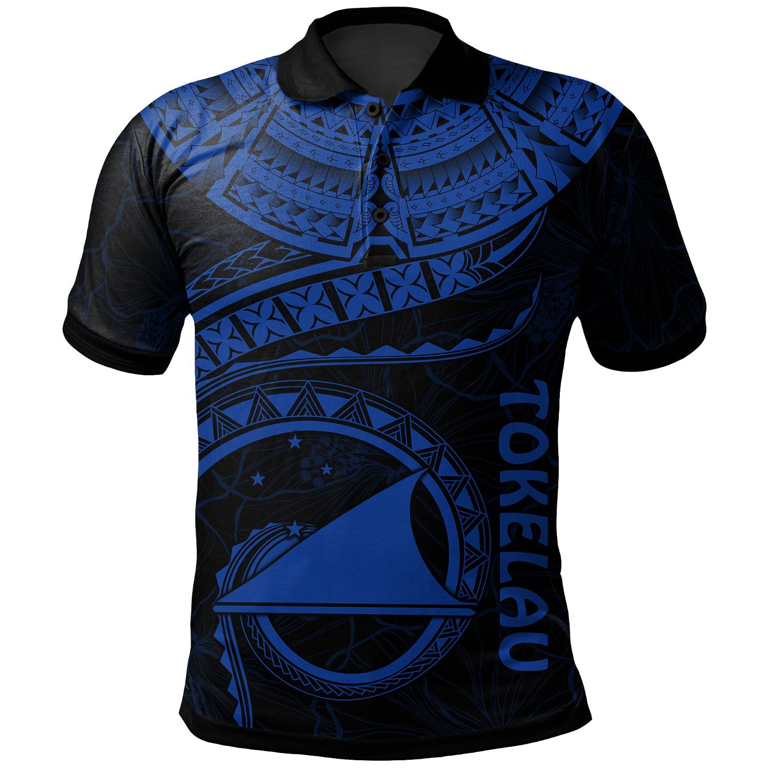 Tokelau Polynesian Polo Shirt Tokelau Waves (Blue) Unisex Blue - Polynesian Pride