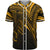 Cook Islands Baseball Shirt - Gold Color Cross Style Unisex Black - Polynesian Pride