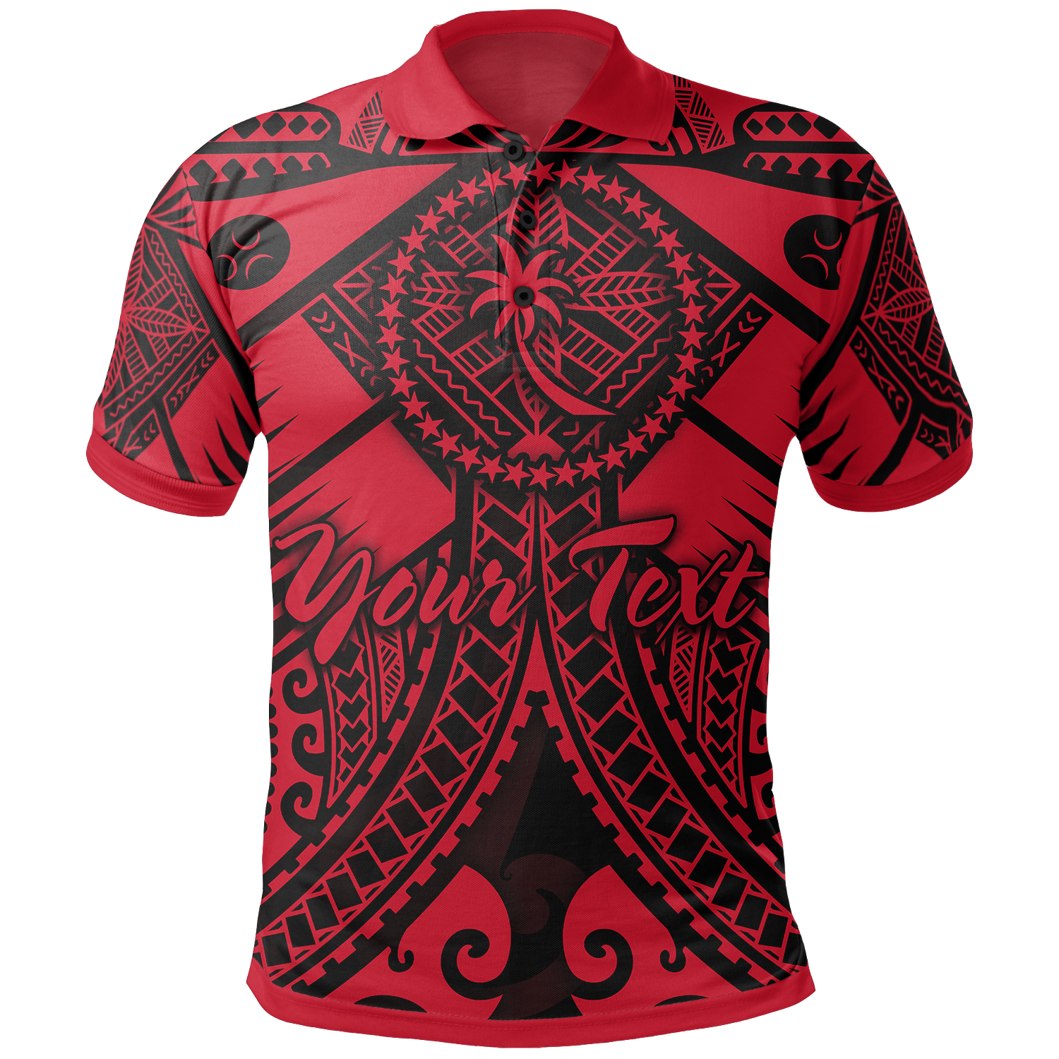 Chuuk Custom Polo Shirt Red Seal with Polynesian Tattoo Unisex Red - Polynesian Pride