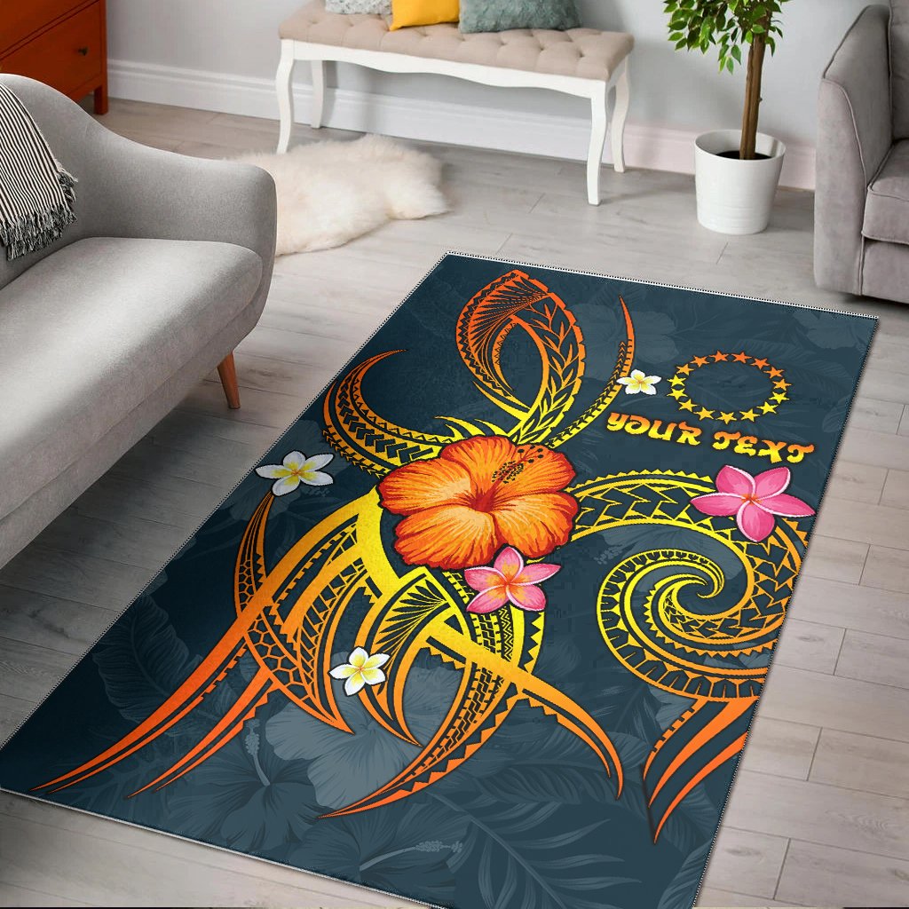 Cook Islands Polynesian Personalised Area Rug - Legend of Cook Islands (Blue) Blue - Polynesian Pride