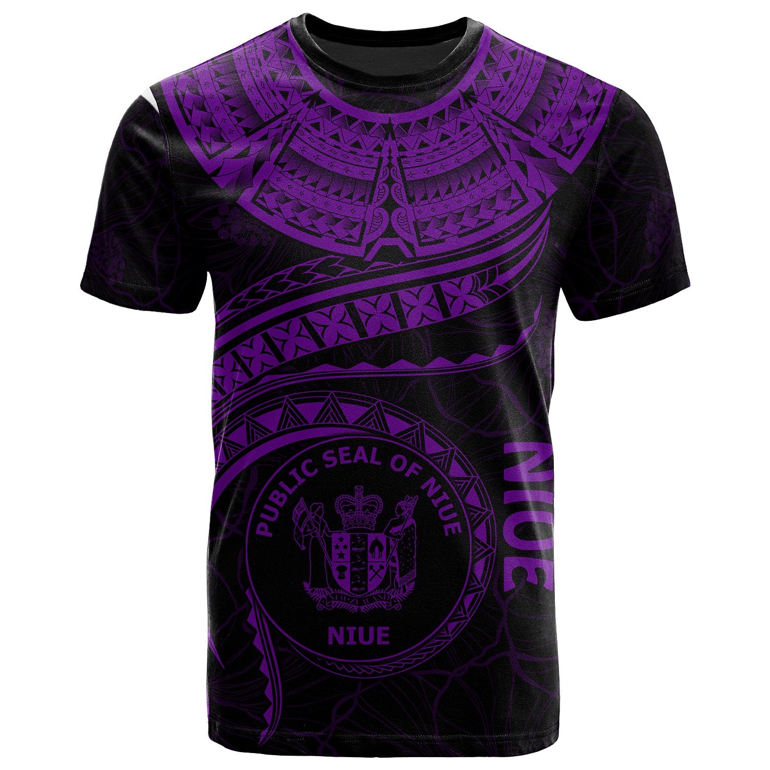 Niue Polynesian T Shirt Niue Waves (Purple) Unisex Purple - Polynesian Pride