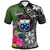 Samoa Polo Shirt Turtle Plumeria Banana Leaf Unisex Black - Polynesian Pride