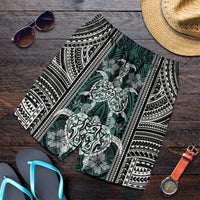 Polynesian Men's Short - Turtle With Ethnic Motives And Floral Elements - LT20 - Polynesian Pride