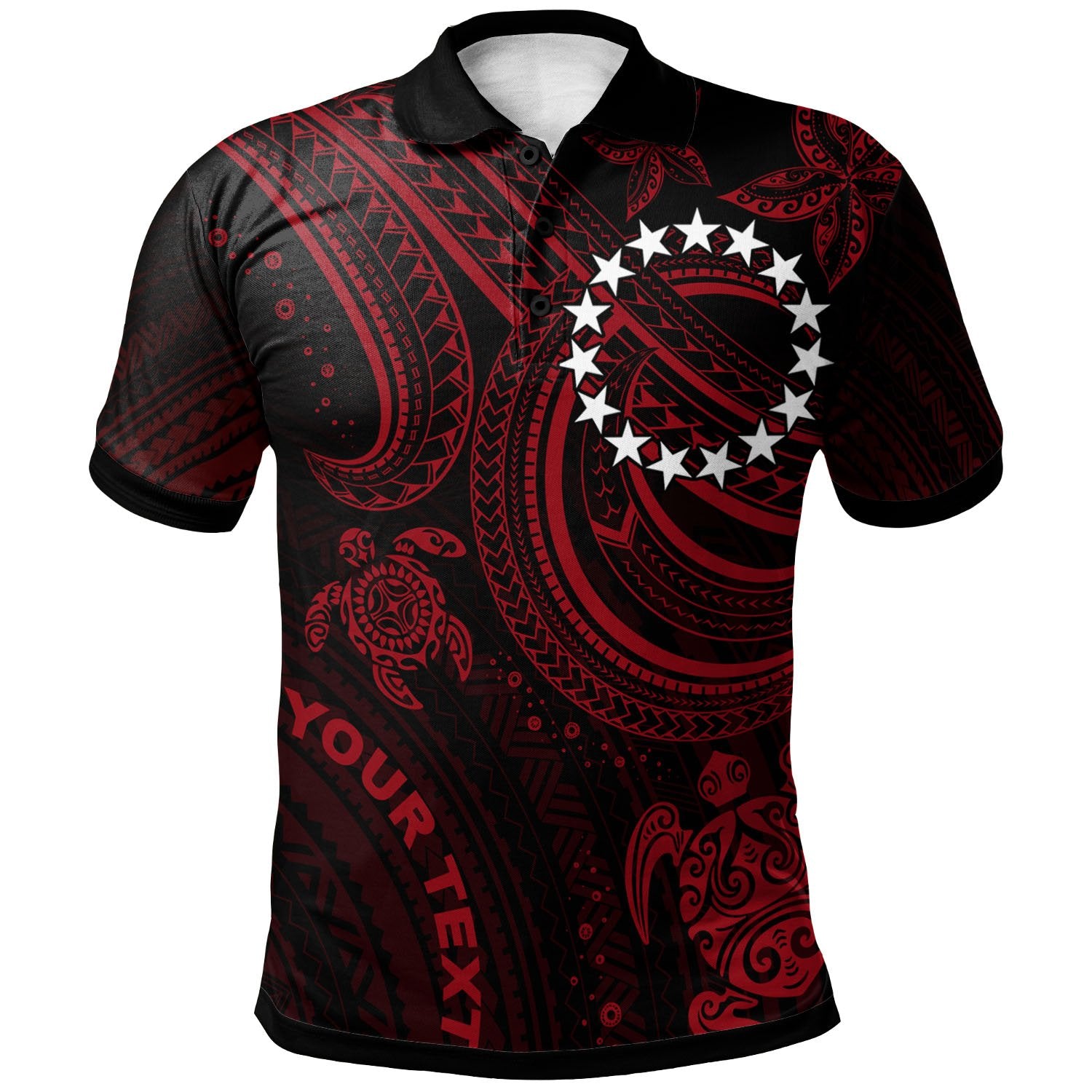 Cook islands Custom Polo Shirt Red Turtle Unisex Red - Polynesian Pride