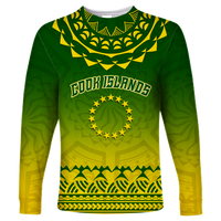 Cook Islands Turtle With Tribal Long Sleeve Shirt - LT12 Unisex Green - Polynesian Pride