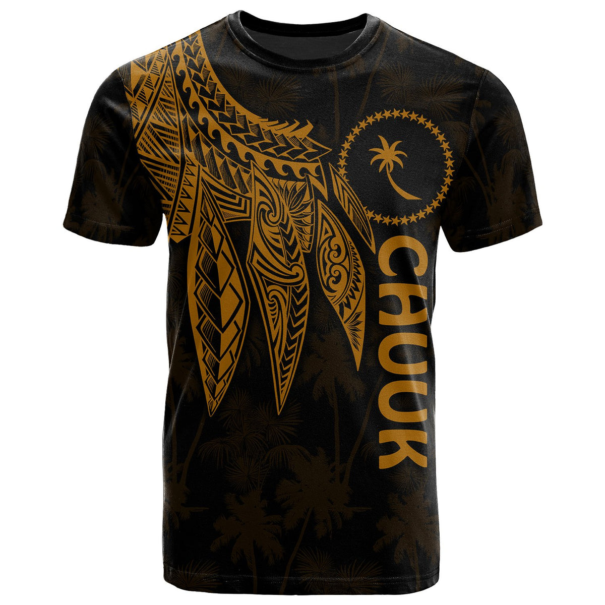Chuuk T Shirt Polynesian Wings (Golden) Unisex Golden - Polynesian Pride