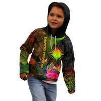 Marshall Islands Polynesian Hoodie Hibiscus and Banana Leaves - Polynesian Pride