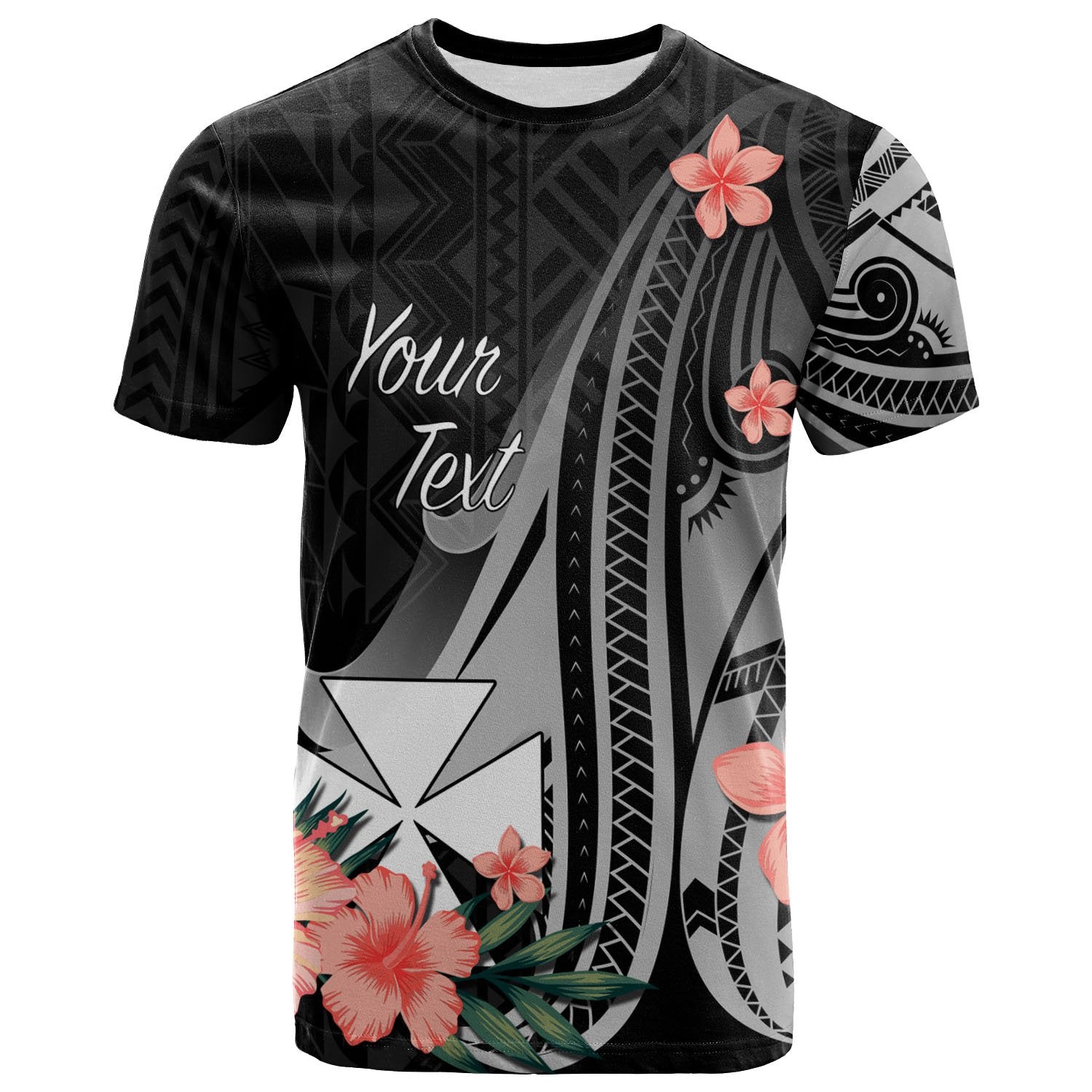 Wallis and Futuna Custom T Shirt Polynesian Hibiscus Pattern Style Unisex Black - Polynesian Pride