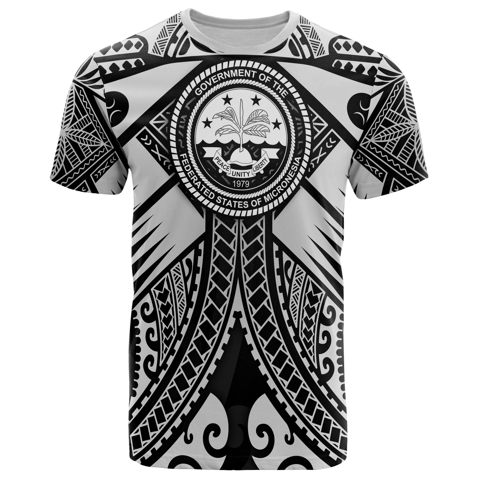 FSM T Shirt White Seal with Polynesian Tattoo Unisex Art - Polynesian Pride