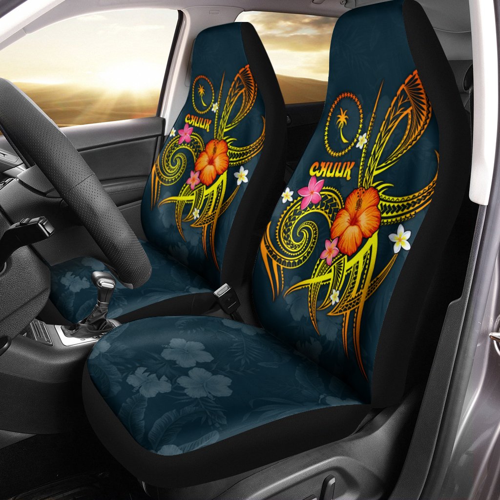 Chuuk Polynesian Car Seat Covers - Legend of Chuuk (Blue) Universal Fit Blue - Polynesian Pride