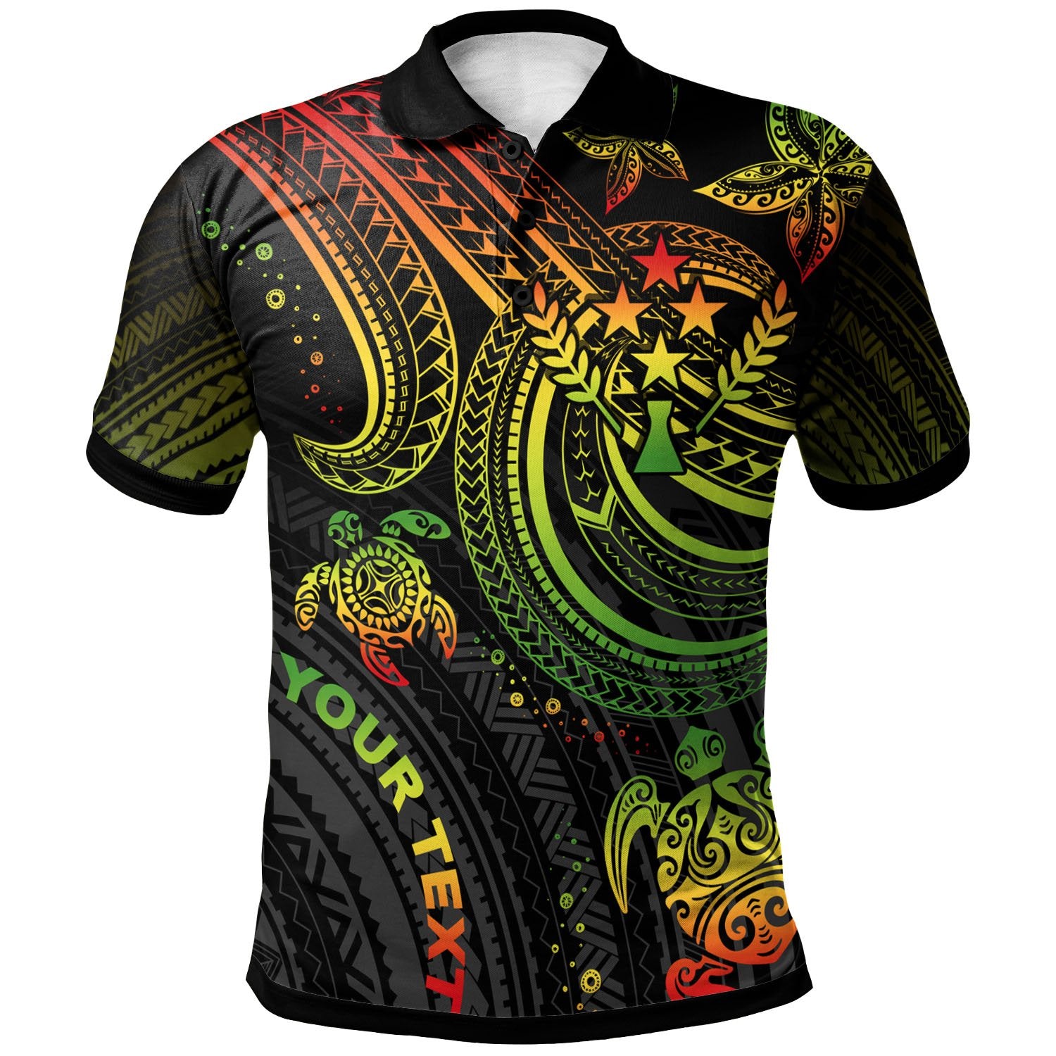 Kosrae Custom Polo Shirt Reggae Turtle Unisex Reggae - Polynesian Pride