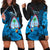 (Custom Personalised) Guam Seal Hoodie Dress Polynesian Turtle with Flowers Version Blue LT13 Blue - Polynesian Pride