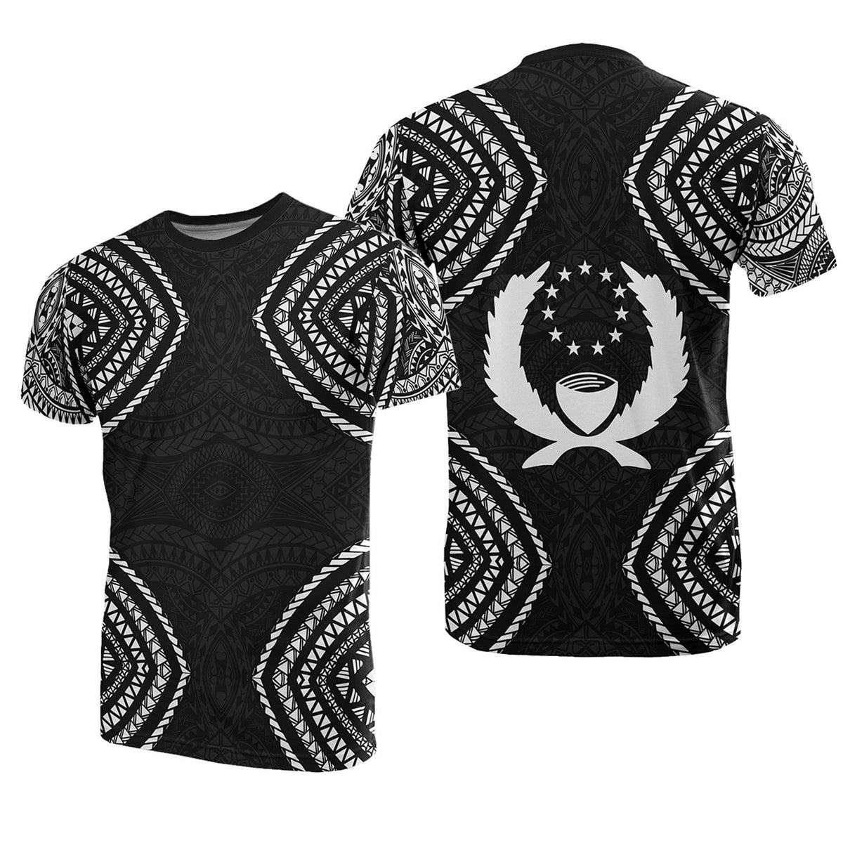 Pohnpei Micronesia T Shirt Black Warrior Style Unisex Black - Polynesian Pride