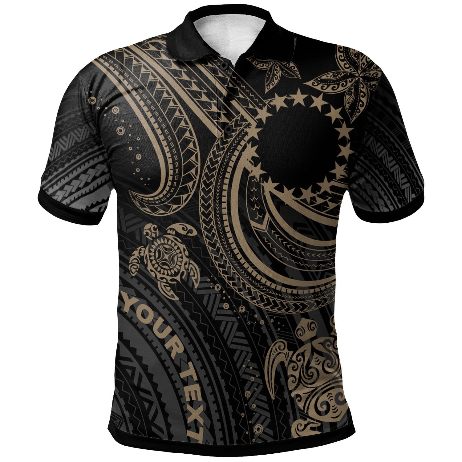 Cook islands Custom Polo Shirt Gold Turtle Unisex Gold - Polynesian Pride