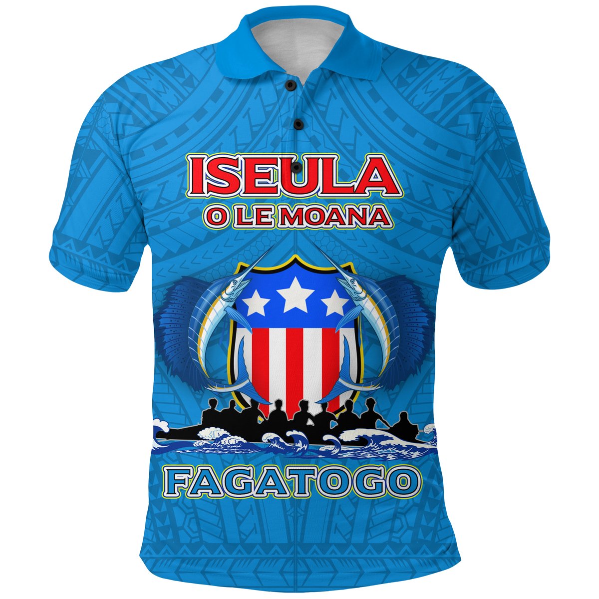American Samoa Polo Shirt Iseula o le Moana of Fagatogo Pride LT12 Unisex Blue - Polynesian Pride