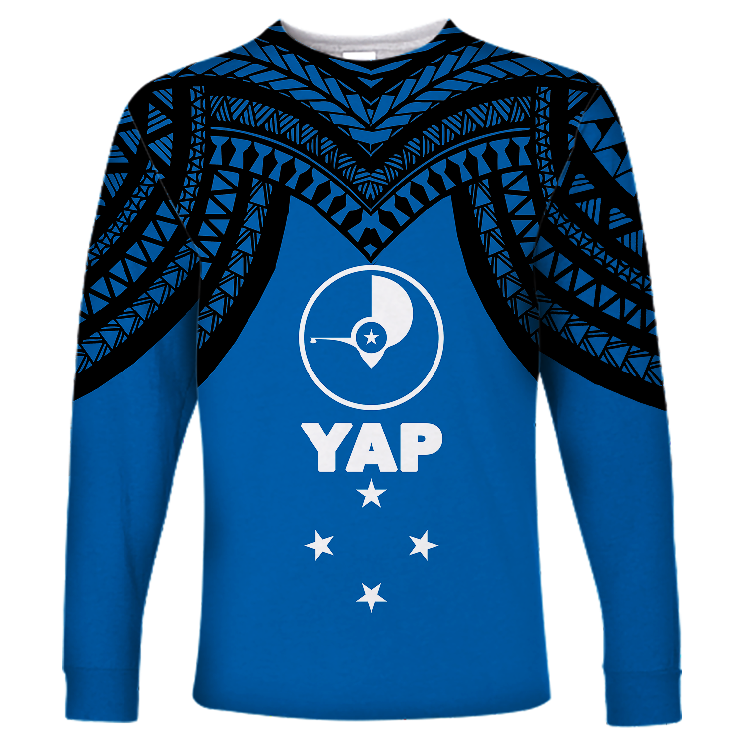 Micronesia Yap - Proud Yapese Long Sleeve Shirt - LT12 Unisex Blue - Polynesian Pride