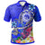 FSM Polo Shirt Turtle Plumeria (Blue) Unisex Blue - Polynesian Pride