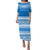 Bula Fiji Puletasi Dress Blue Tapa Pattern LT13 Blue - Polynesian Pride