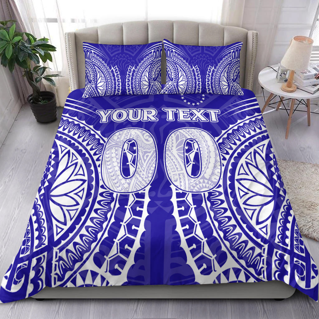 (Custom Personalised) Cook Islands Rakahanga Bedding Set - Tribal Pattern - LT12 Blue - Polynesian Pride