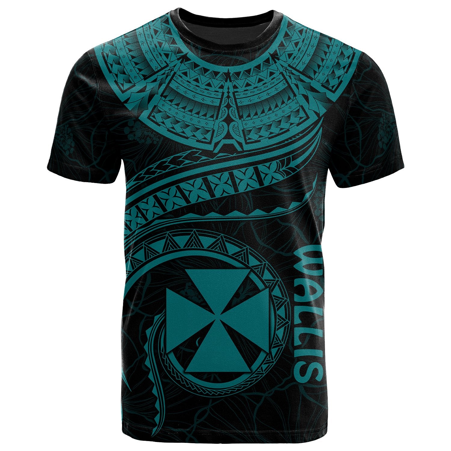 Wallis and Futuna Polynesian T Shirt Wallis and Futuna Waves (Turquoise) Unisex Art - Polynesian Pride