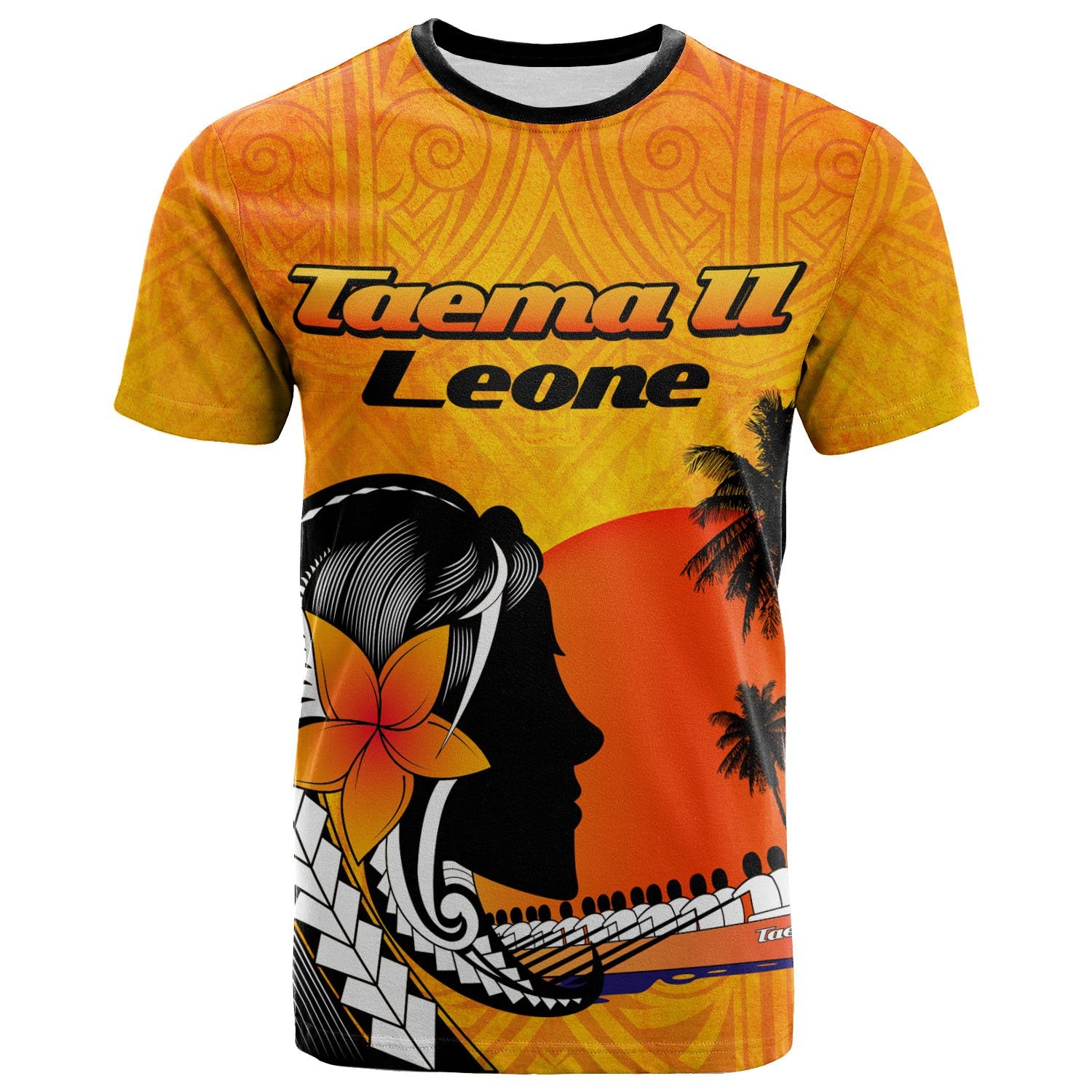 American Samoa Custom T Shirt Taema II Leone Unisex Yellow - Polynesian Pride