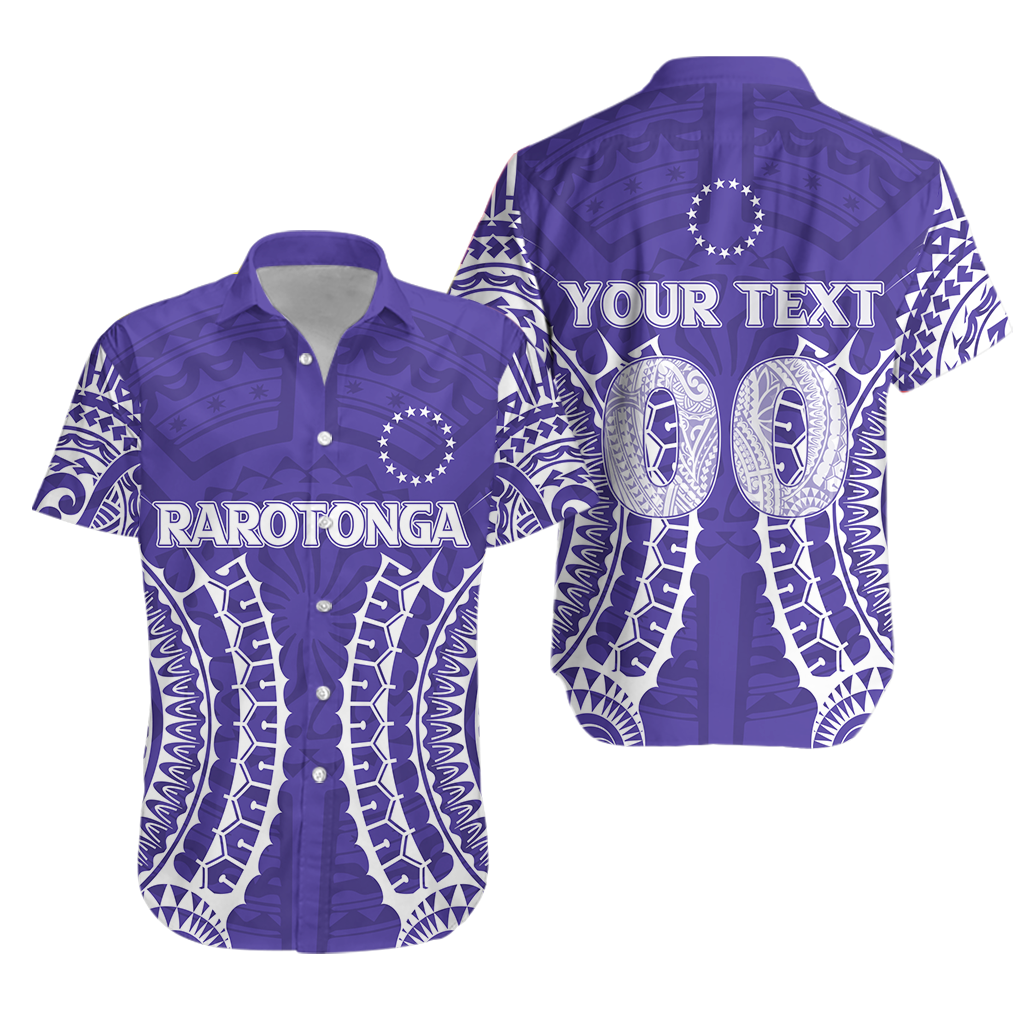 (Custom Personalised) Cook Islands Rarotonga Hawaiian Shirt - Purple Tribal Pattern - LT12 Unisex Purple - Polynesian Pride