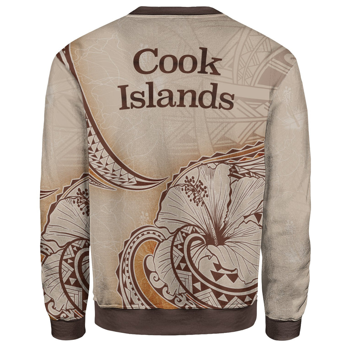 Cook Islands Sweatshirt - Hibiscus Flowers Vintage Style - Polynesian Pride