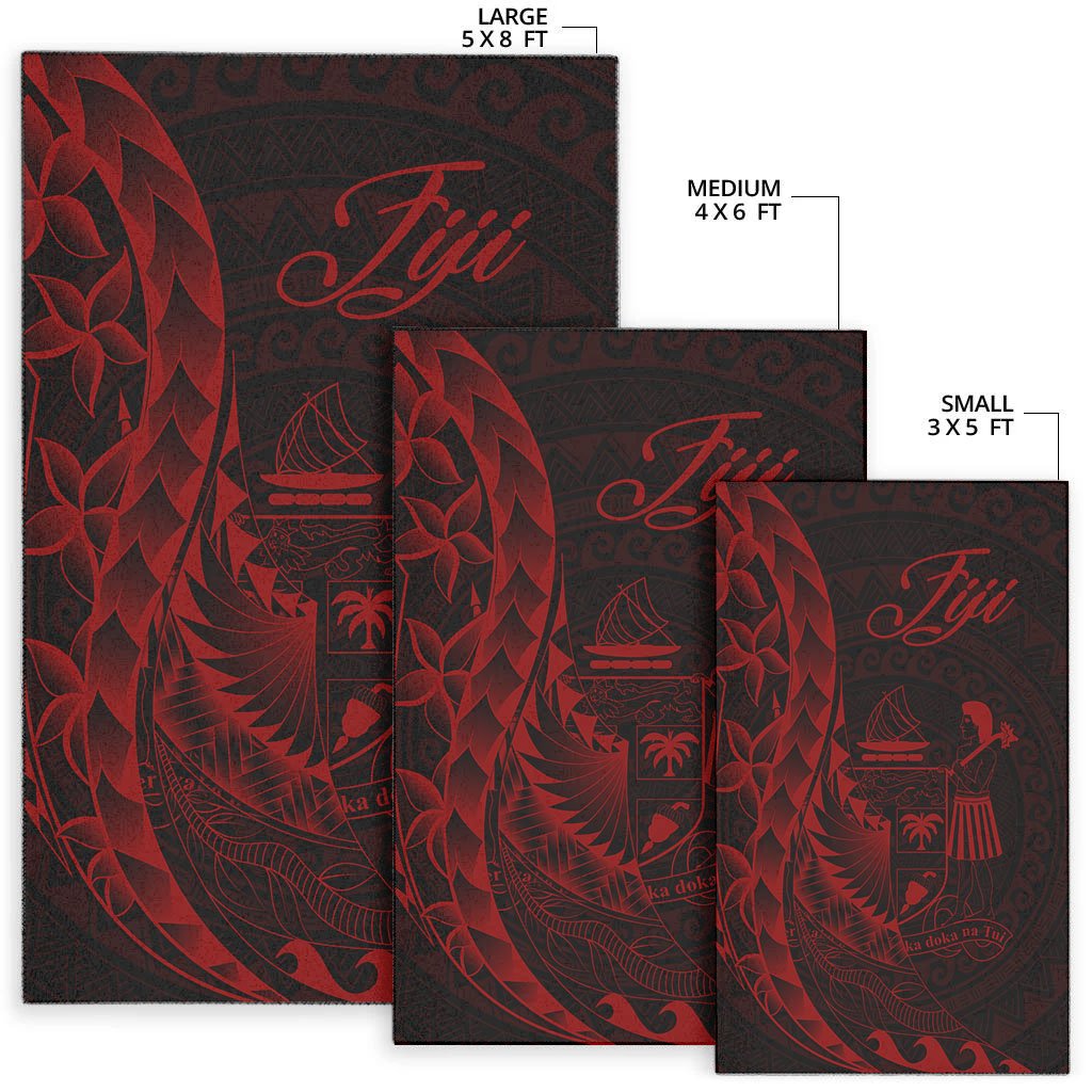 Fiji Area Rug - Polynesian Pattern Style Red Color - Polynesian Pride
