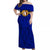 Castle High School Tropical Tribal Off Shoulder Dress Ver02 - LT12 Long Dress Blue - Polynesian Pride