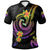 Tahiti Custom Polo Shirt Plumeria Flowers with Spiral Patterns Unisex Black - Polynesian Pride