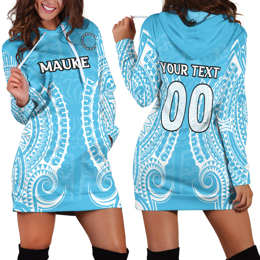 (Custom Personalised) Cook Islands Mauke Hoodie Dress - Tribal Pattern - LT12 - Polynesian Pride