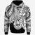 Tahiti Polynesian Custom Hoodie Tribal Wave Tattoo White Unisex White - Polynesian Pride