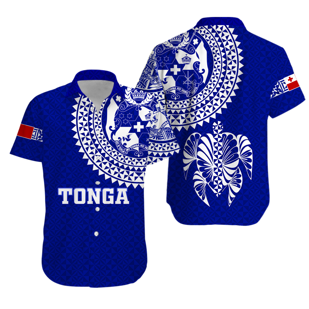 Tonga Hawaiian Shirt Tongan Blue Turtle - LT12 Unisex Blue - Polynesian Pride